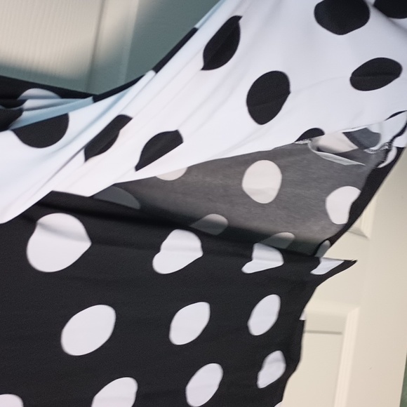 Susan Graver size 1XL maxi Faux Wrap Polka dot dress - Picture 6 of 10